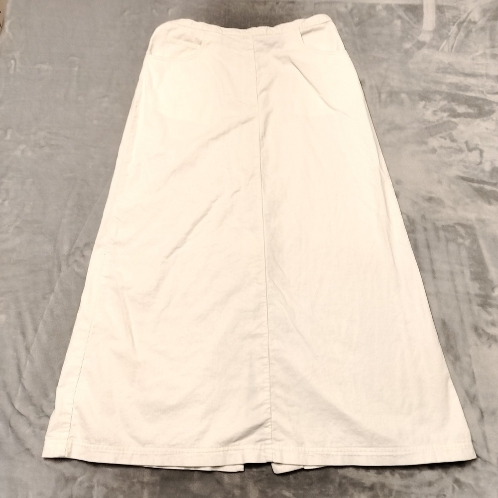 Christopher & Banks Skirt Womens 12 Cream Corduroy Maxi Long Casual Minimalist